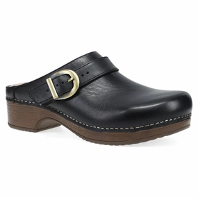 Dansko Baylor Black Calf Leather Mule (Women's) Real Dutch Clogs