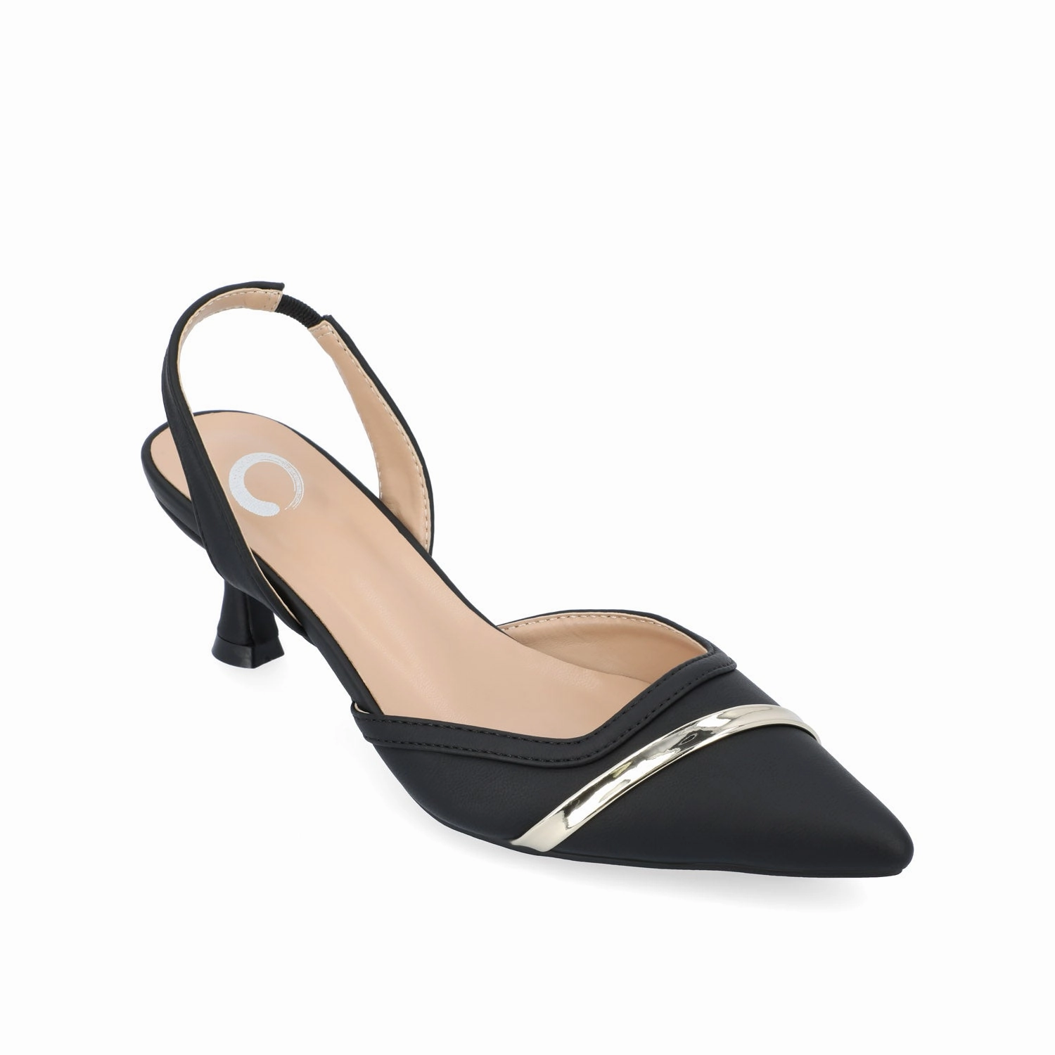 NELLIA TWEED SLINGBACK KITTEN HEELS IN WIDE Block High Heels