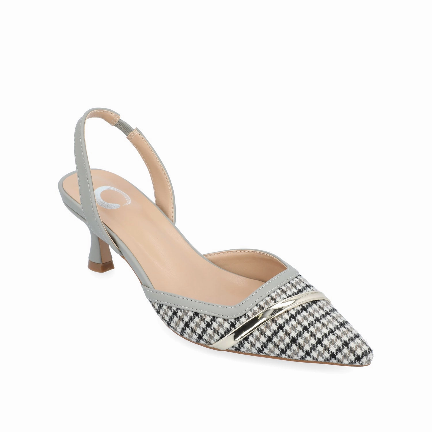 Flats That Look Like High Heels NELLIA TWEED SLINGBACK KITTEN HEELS IN WIDE