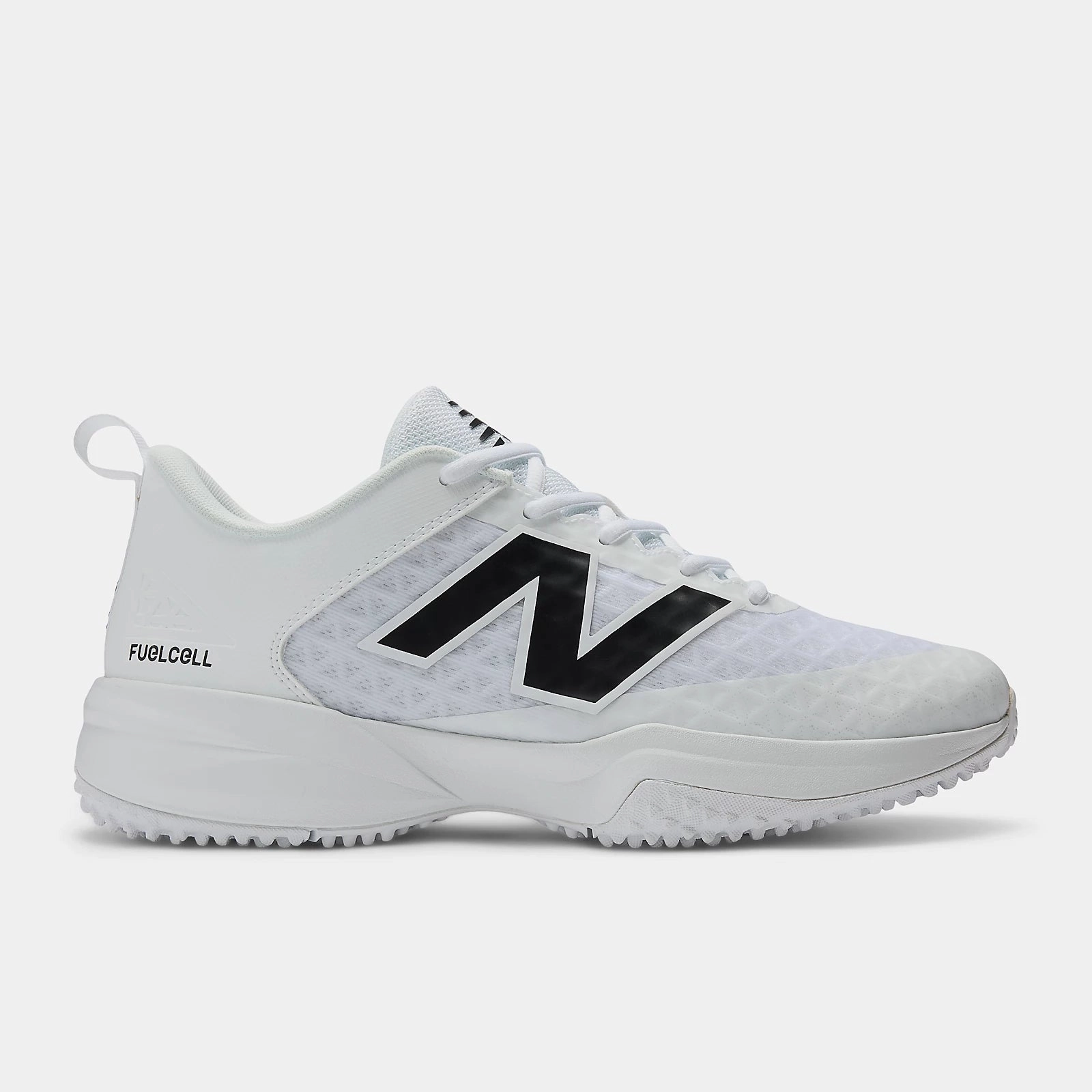 Nursing Shoes New Balance New Balance Men's Fuelcell 4040 v8 Turf Baseball Shoes - White/Black - T4040TW8