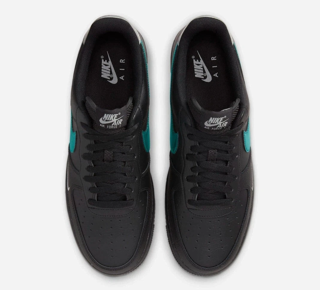Nike's Most Comfortable Shoes Nike Air Force 1 '07 FD0654-001 Sneakers Mens Black Blue Leather Lifestyle Shoes