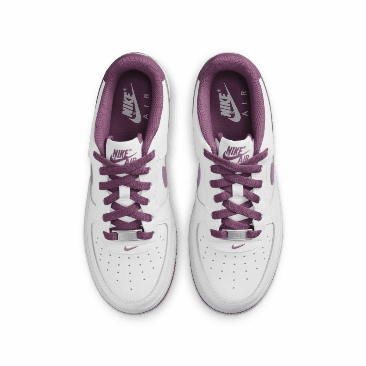 Nike Running Shoes Free Run Nike Air Force 1 Low DH9600-101 Sneakers Boys White Mauve Leather Low Top Shoes