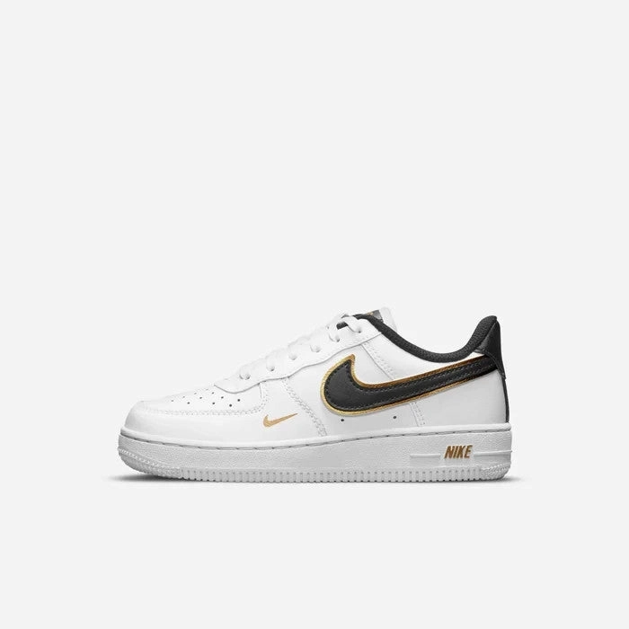 Nike Basketball Shoes Vintage Nike Air Force 1 LV8 DM3386-100 Sneaker Kids White Black Leather Lifestyle Shoes