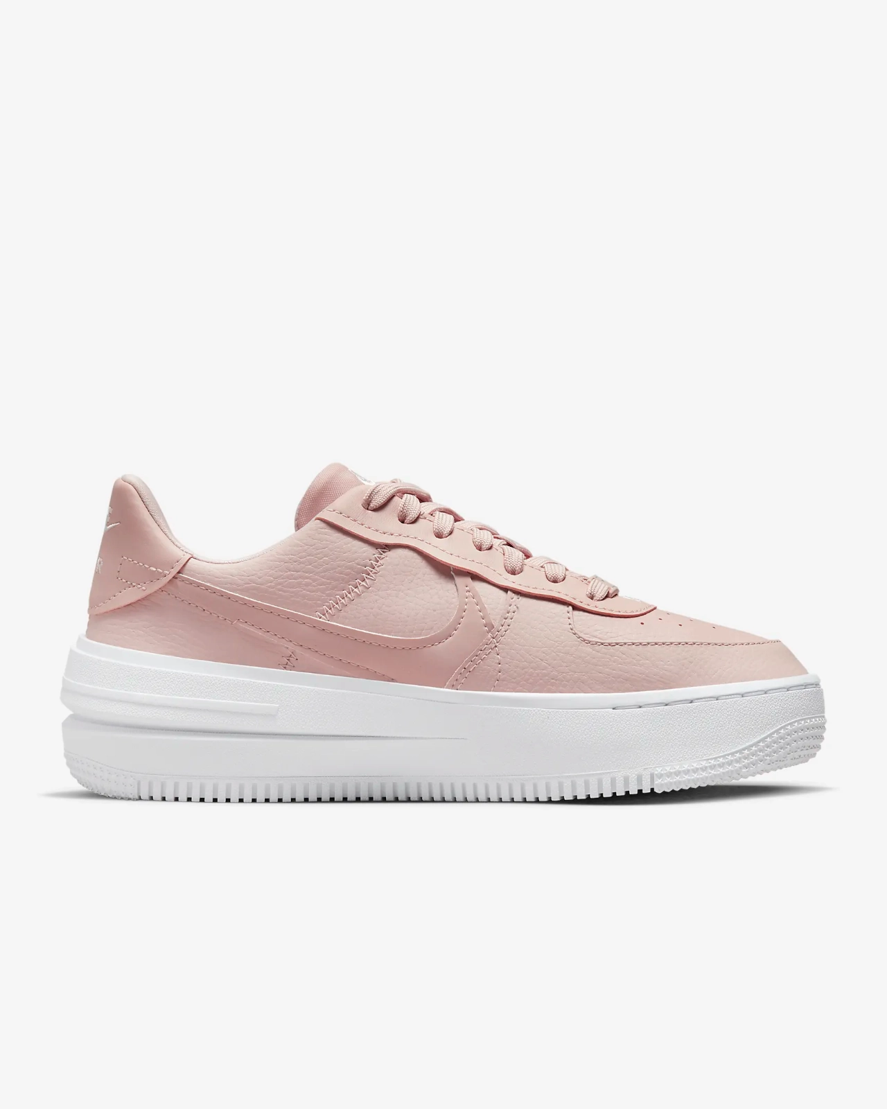 Aja Wilson Nike Shoe Nike Air Force 1 PLT.AF.ORM DJ9946-602 Women's Pink White Leather Shoes HAM188