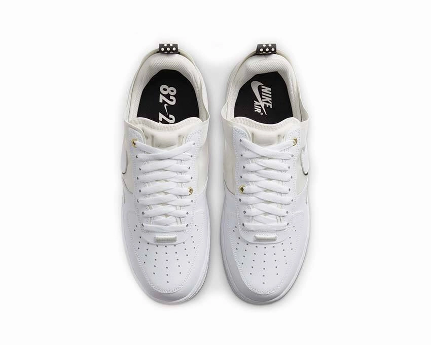 Golf Shoes Nike Air Nike Air Force 1 React DQ7669-100 Men's White Sail Leather Sneaker Shoes NR6315 (9.5)