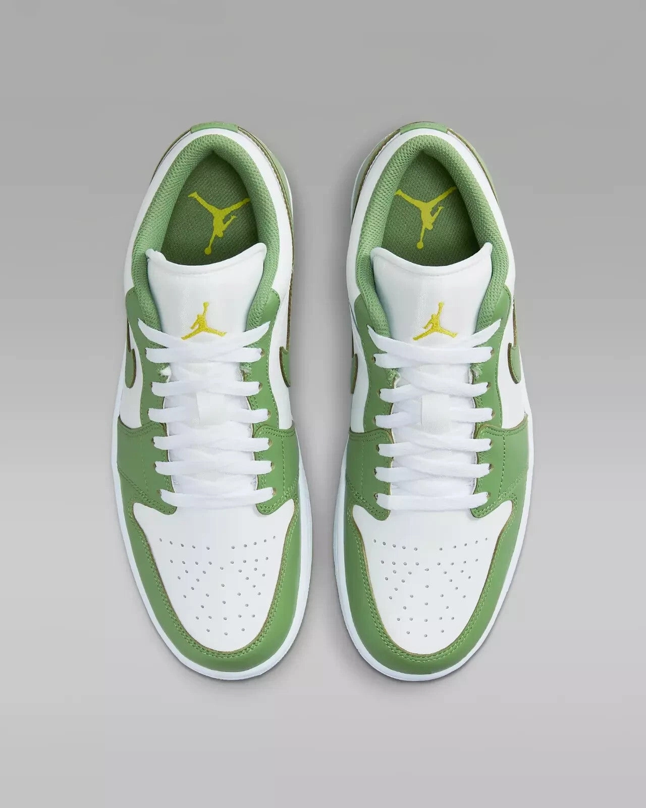 Nike Air Jordan 1 Low SE HF4823-100 Sneaker Men White Green Leather Shoes TF6886 (White,9.5) Nike Deck Shoes