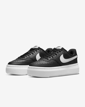 Nike Id Basketball Shoes Nike Court Vision Alta DM0113-002 Sneakers Women's Black Leather Low Top Shoes
