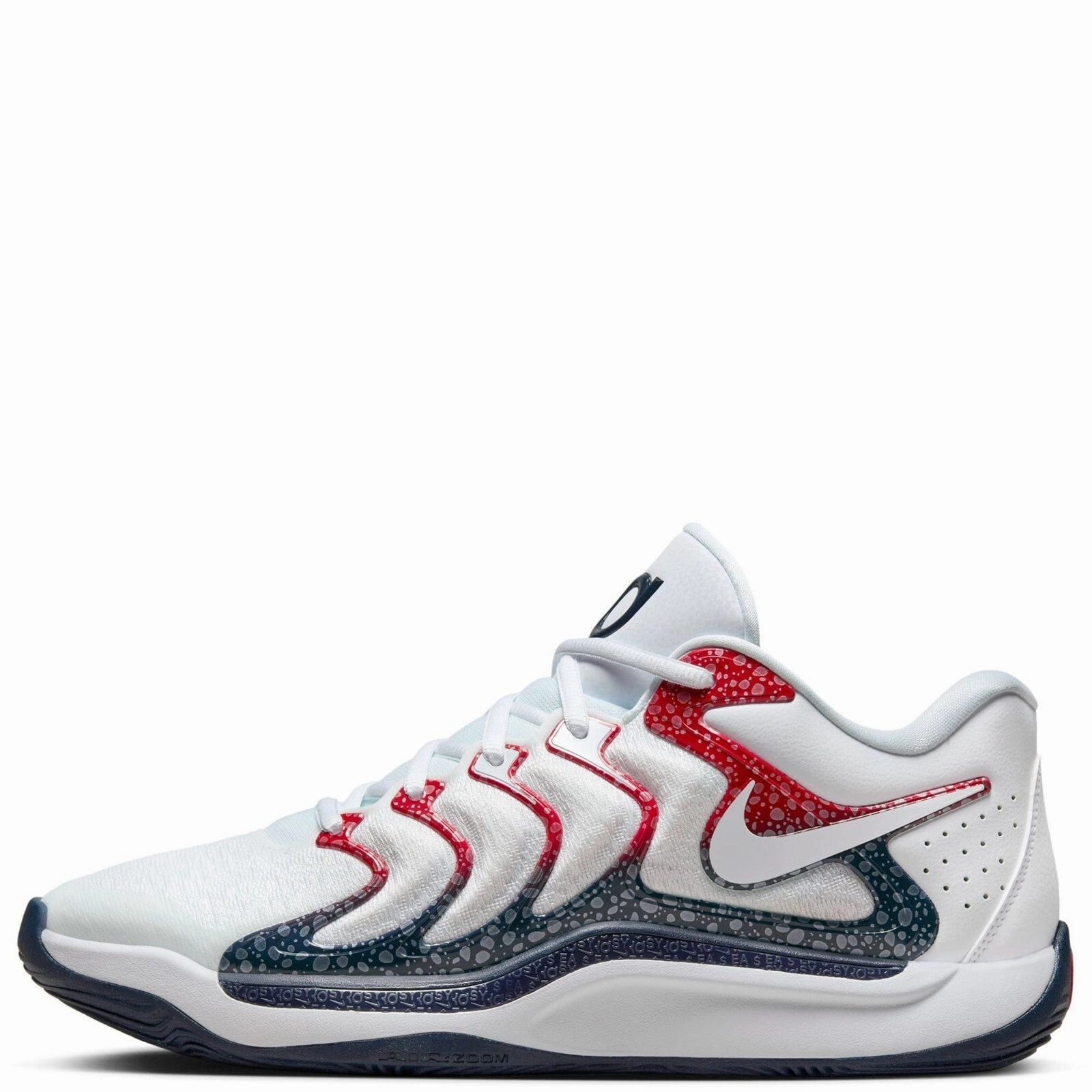 Baseball Coaching Shoes Nike Nike KD 17 USA FJ9487-101 Sneaker Men White Obsidian Red Basketball Shoes FD1111 (White,10.5)