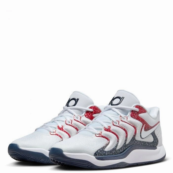Nike KD 17 USA FJ9487-101 Sneaker Men White Obsidian Red Basketball Shoes FD1111 (White,10.5) Allyson Felix Shoes Nike