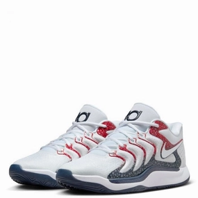 Nike Flex Experience Running Shoes Nike KD 17 USA FJ9487-101 Sneaker Men White Obsidian Red Basketball Shoes FD1111 (White,10.5)