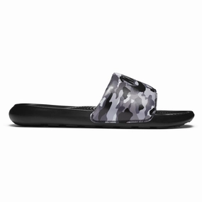 Nike Men's Victori One Slides - Black / Gray Camo Teddy Slippers