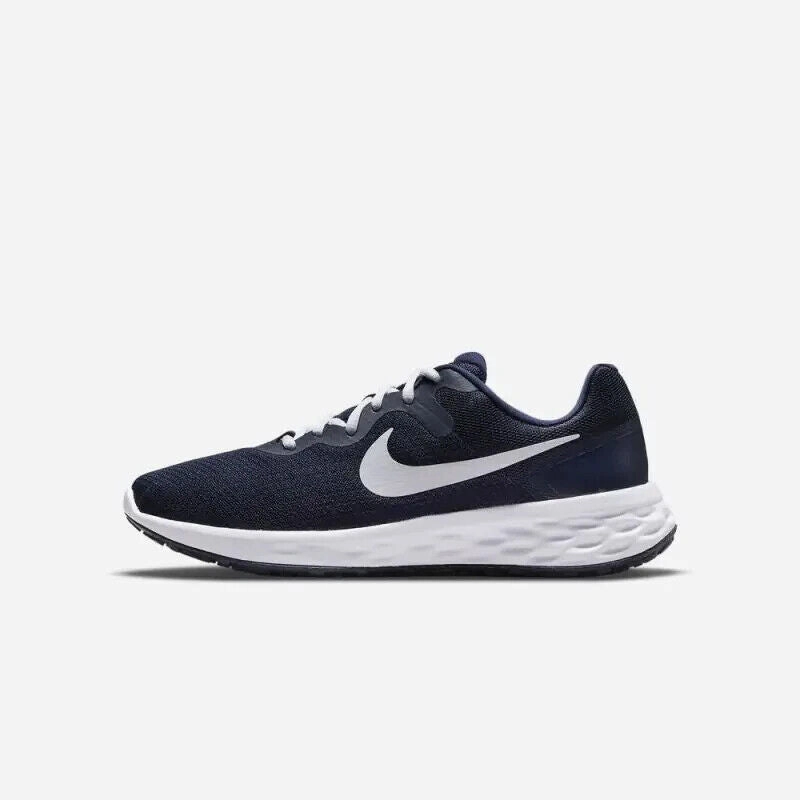Nike Patent Leather Shoes Nike Revolution 6 DC3728-401 Sneaker Men's  Navy White Running Shoes HAM110