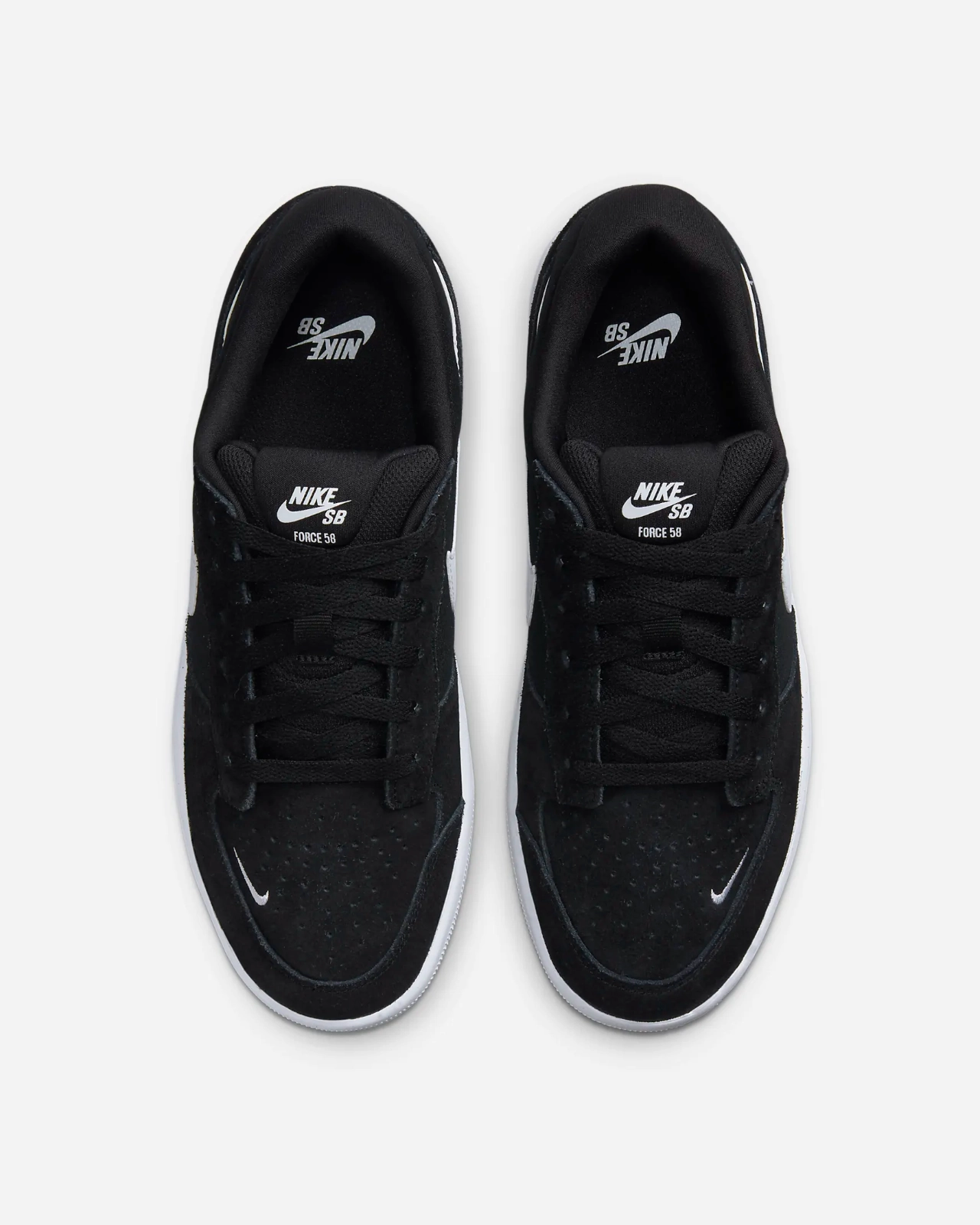 Nike SB Force 58 CZ2959-001 Sneakers Men's US 7.5 Black Suede Skateboard Shoes Sale In Nike Shoes