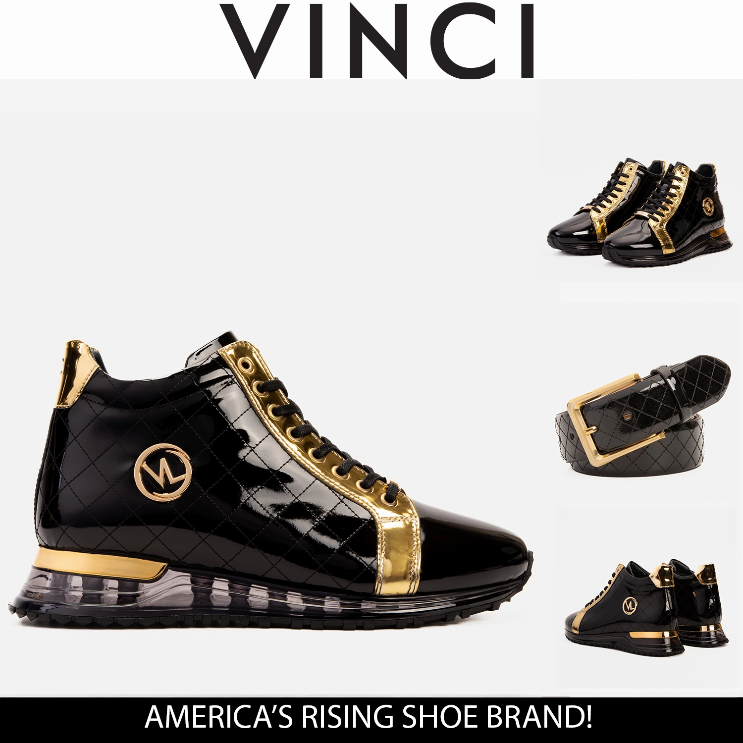 Mock Toe Boots The Prestige Black & Gold  Limited Edition  High-Top Men Sneaker