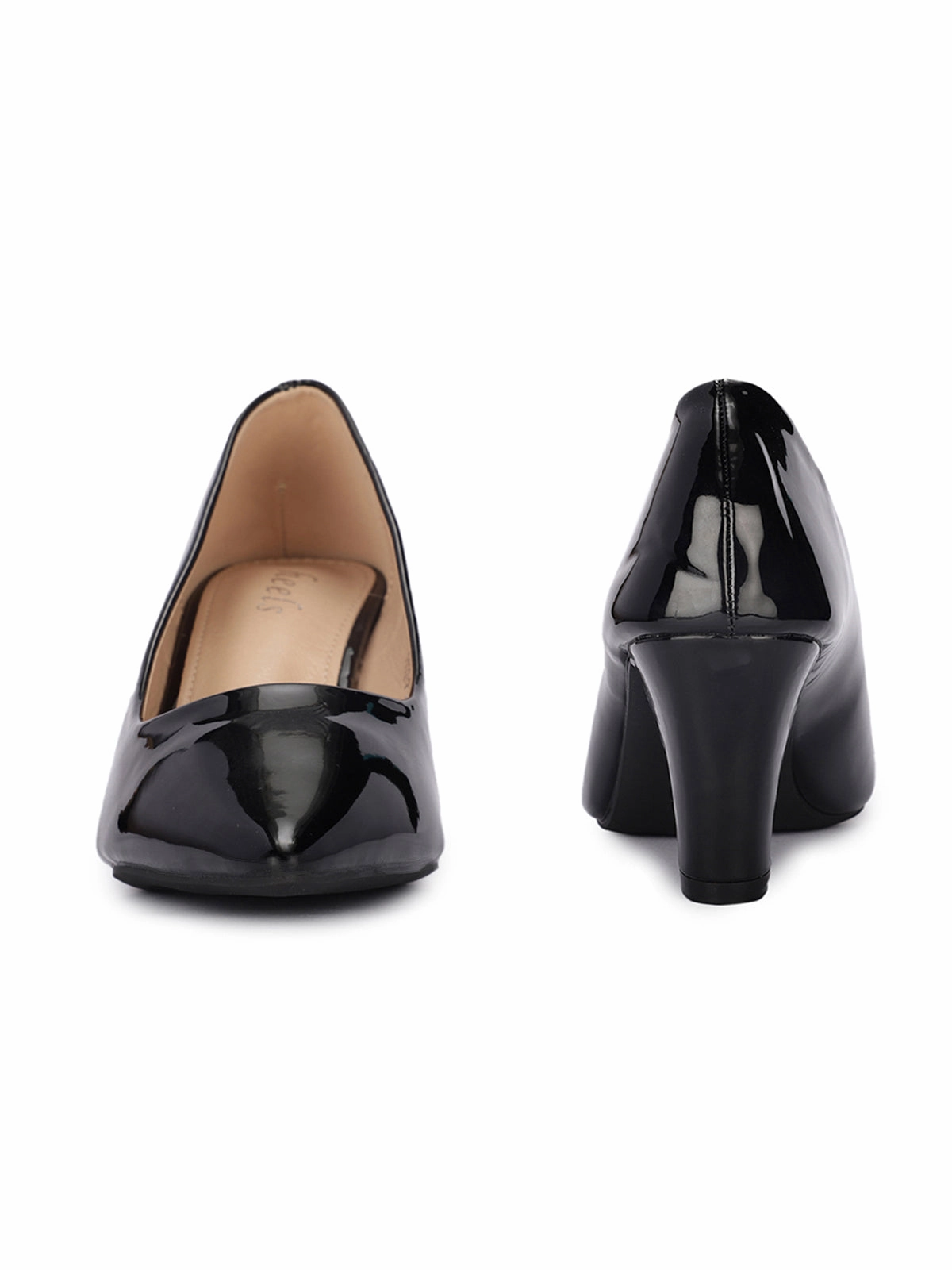 Nuvina Patent Block Heel Stilettoes Mila Kunis In Heels