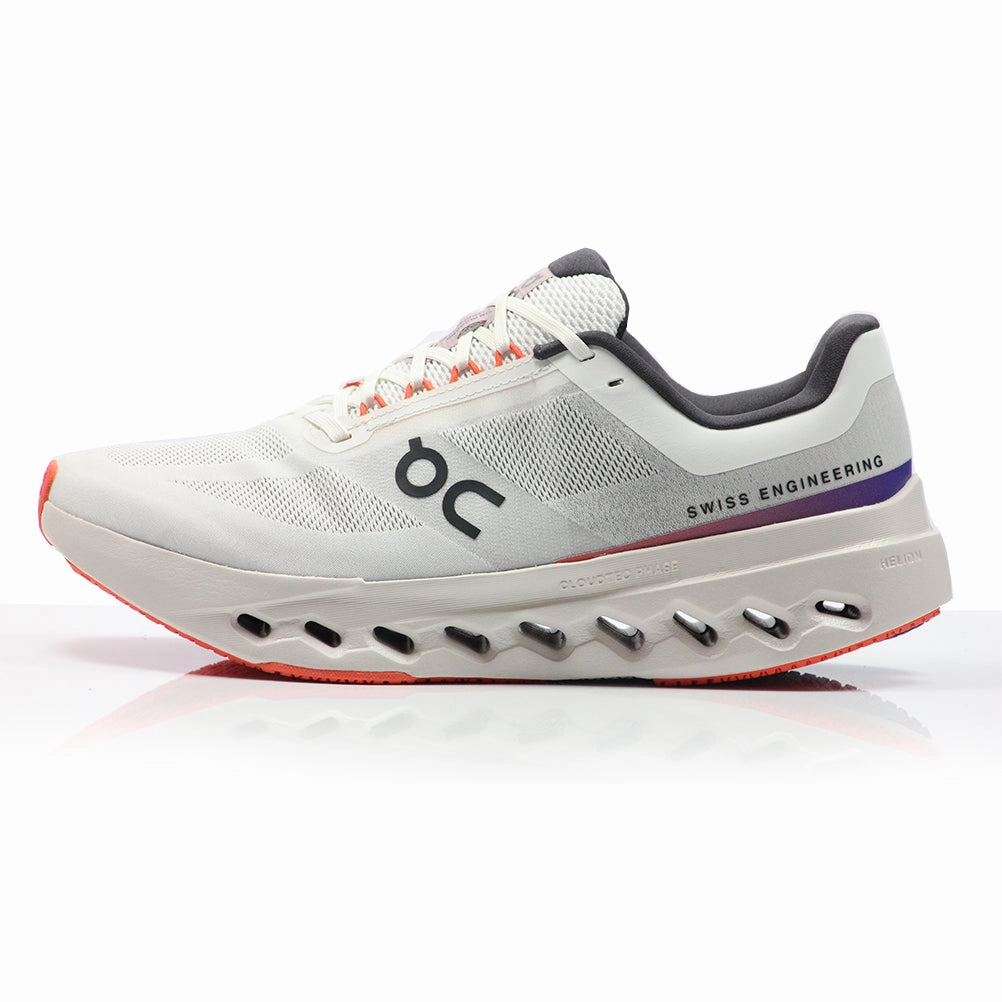 On Cloudsurfer Next Men's Running Shoe - White/Flame Best Underpronation Running Shoes