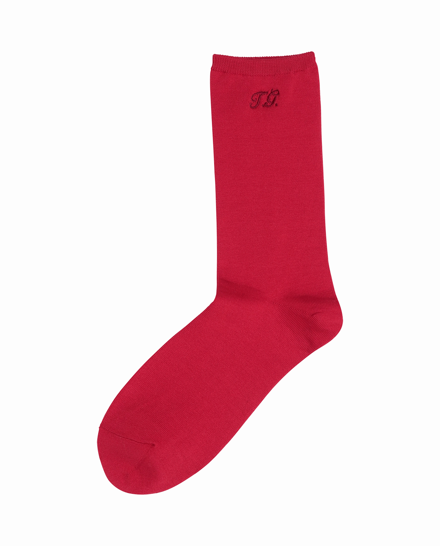 The Monogrammed Trouser Sock. -- Poppy Red Glitter Oxfords