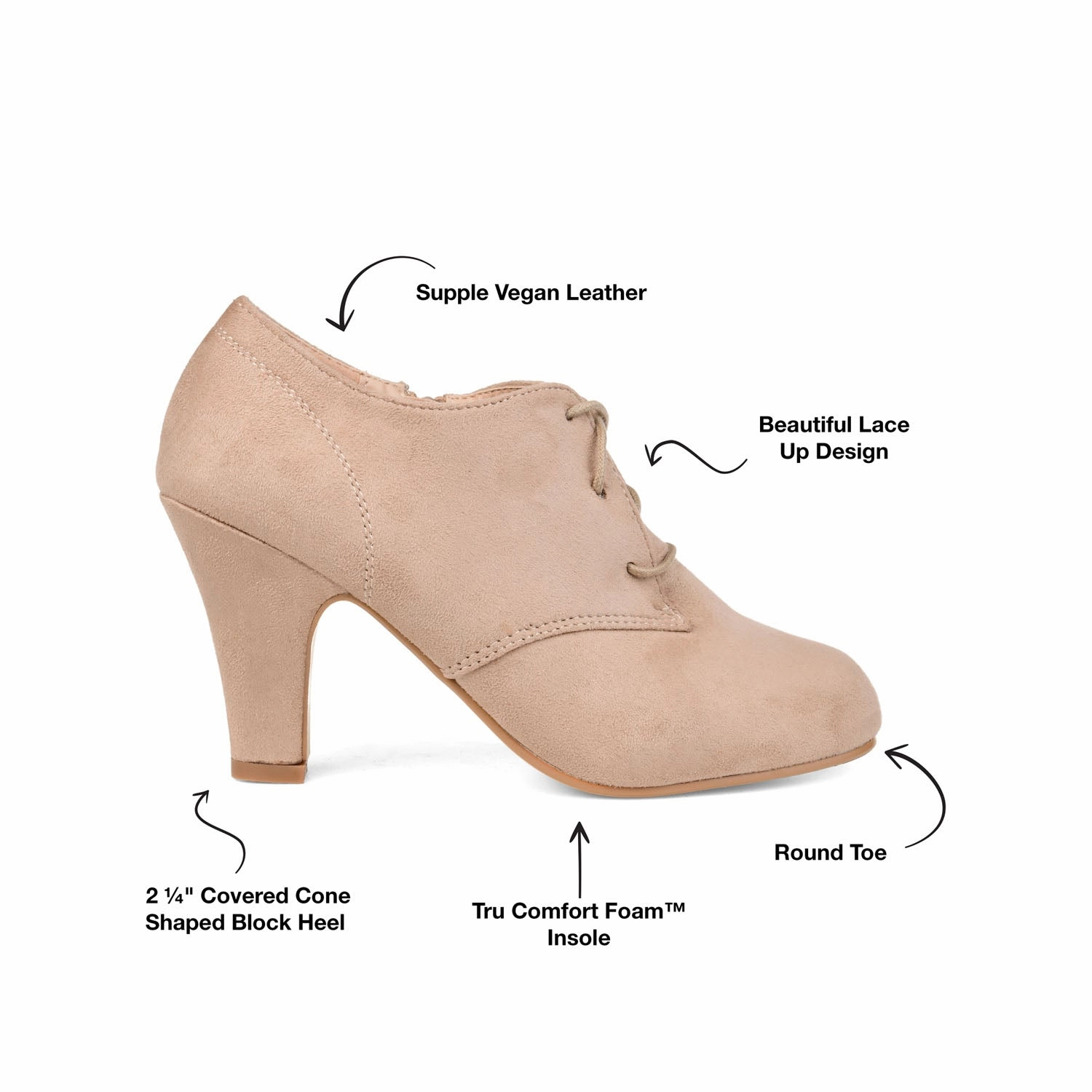 LEONA LACE-UP BOOTIES IN WIDE Sync Work Oxfords