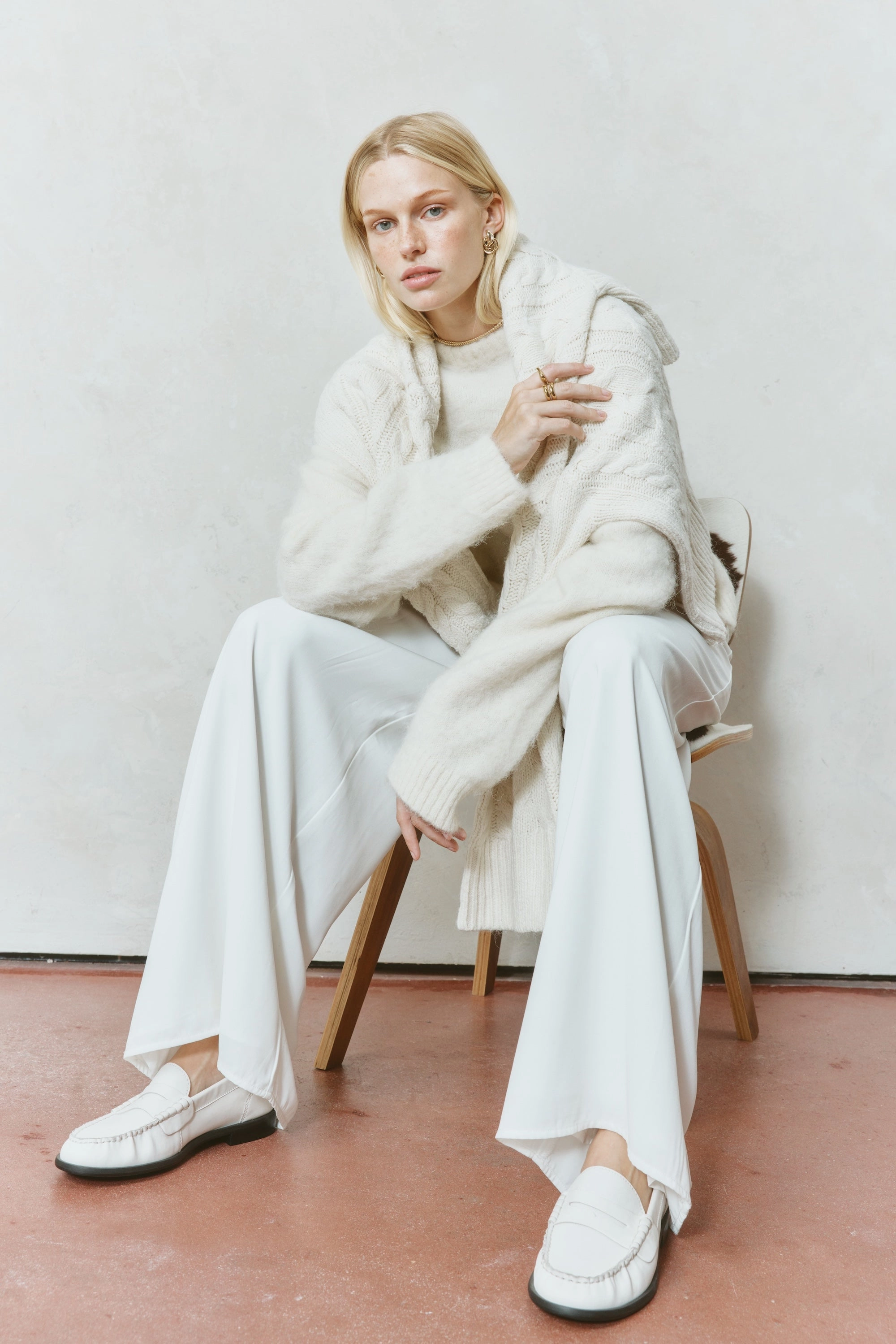 Brogue Cap Toe Paddy Loafers - Chalk White Leather