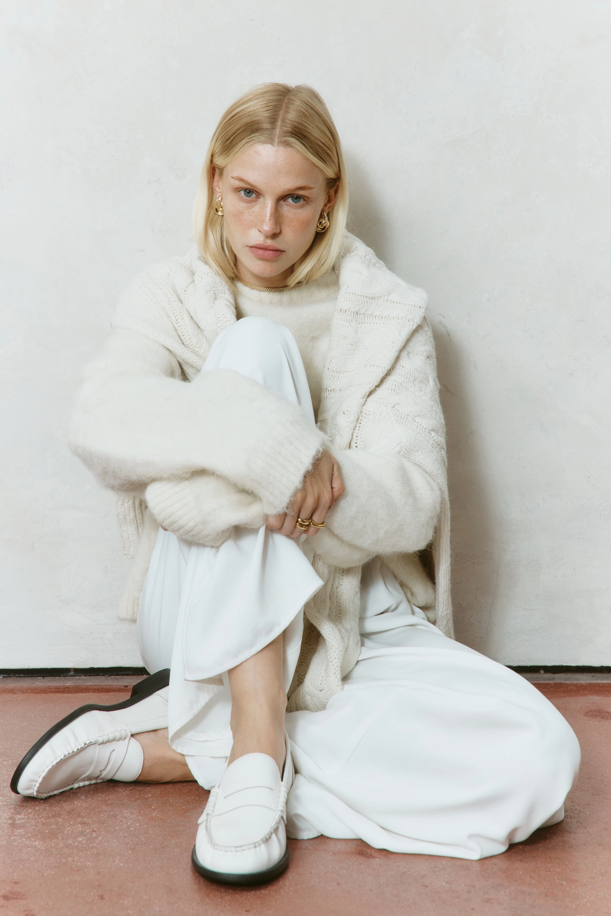 Brogue Style Shoes Paddy Loafers - Chalk White Leather