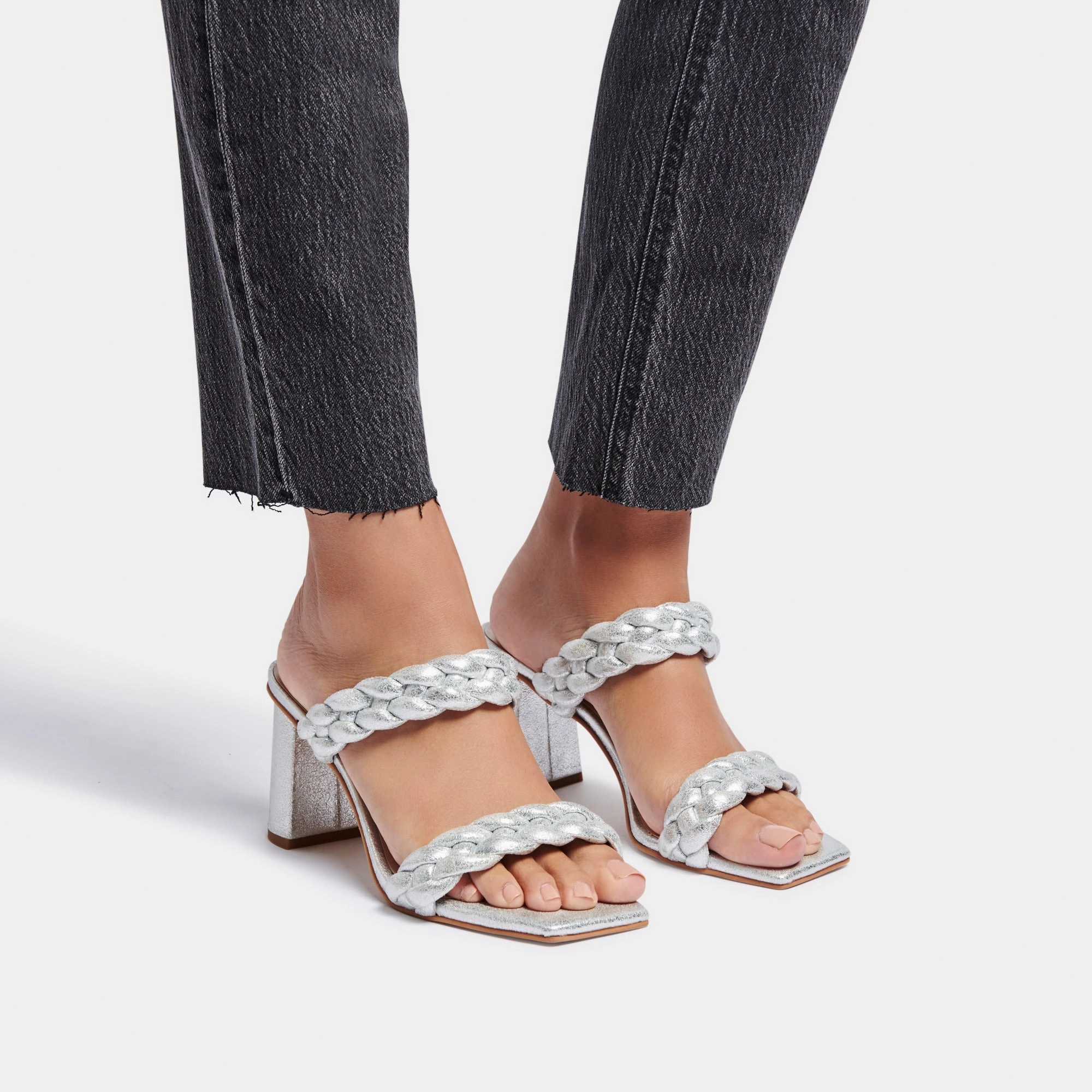 Boots Heels PAILY HEELS SILVER METALLIC STELLA SUEDE - re:vita