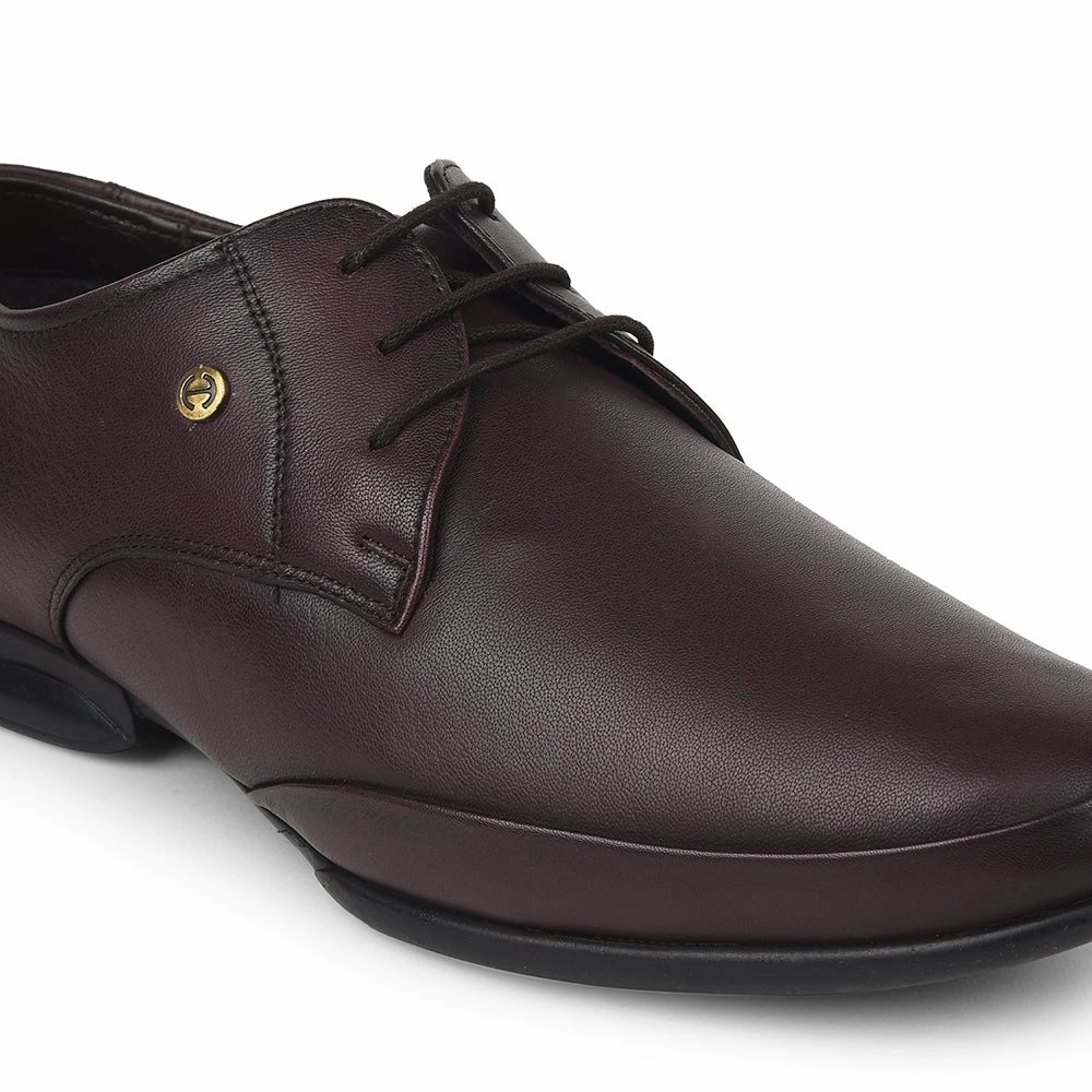 Healers Brown Formal Lacing Derby Shoes For Mens J757-02 By Liberty High Shine Derby Shoes