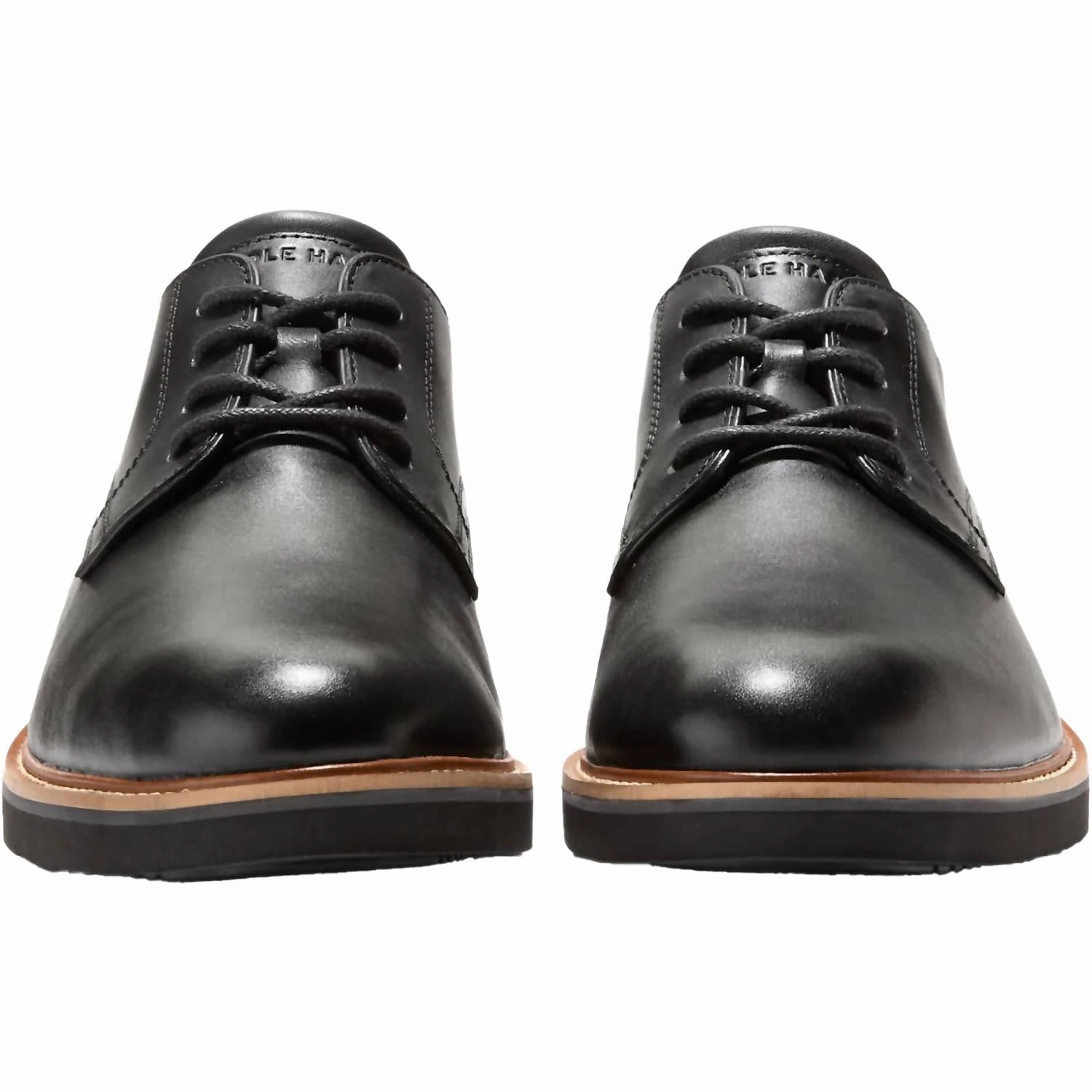 Vintage Oxfords Men's American Classics Montrose Plain Toe Oxford Leather Shoes In Black/dark Chocolate