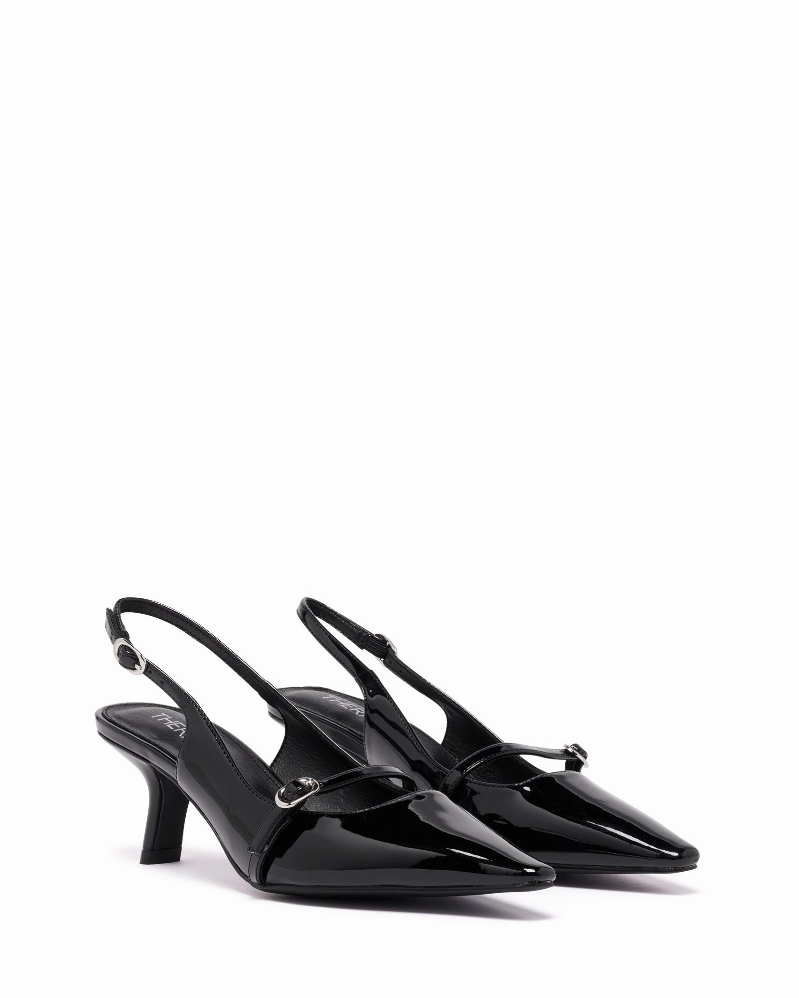 Parlour Pump Black Patent High Heels Stuck In Glue