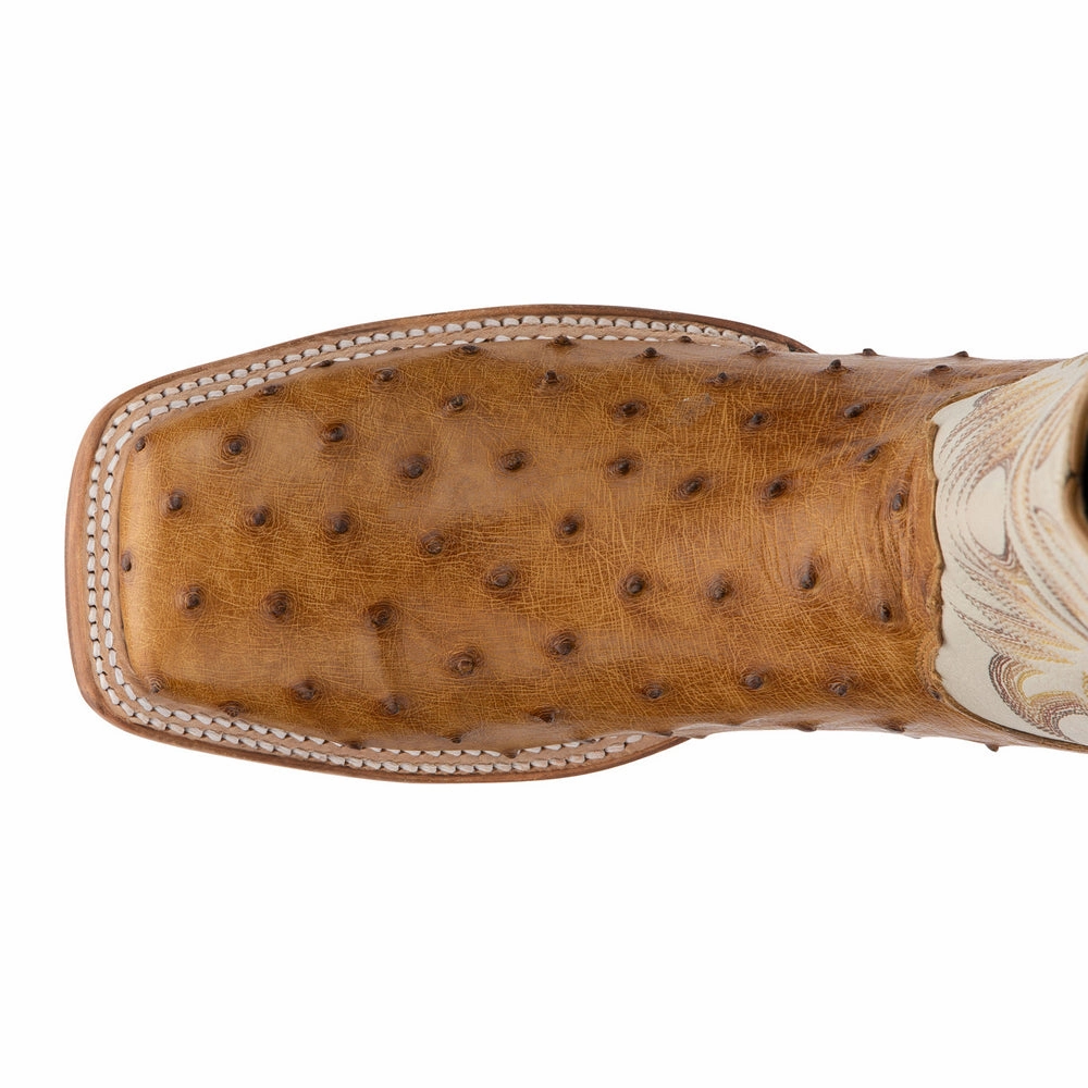 Steve Madden Ravine Boots Pascoe 13 Inch Full Quill Ostrich Square Toe Cowboy Boots