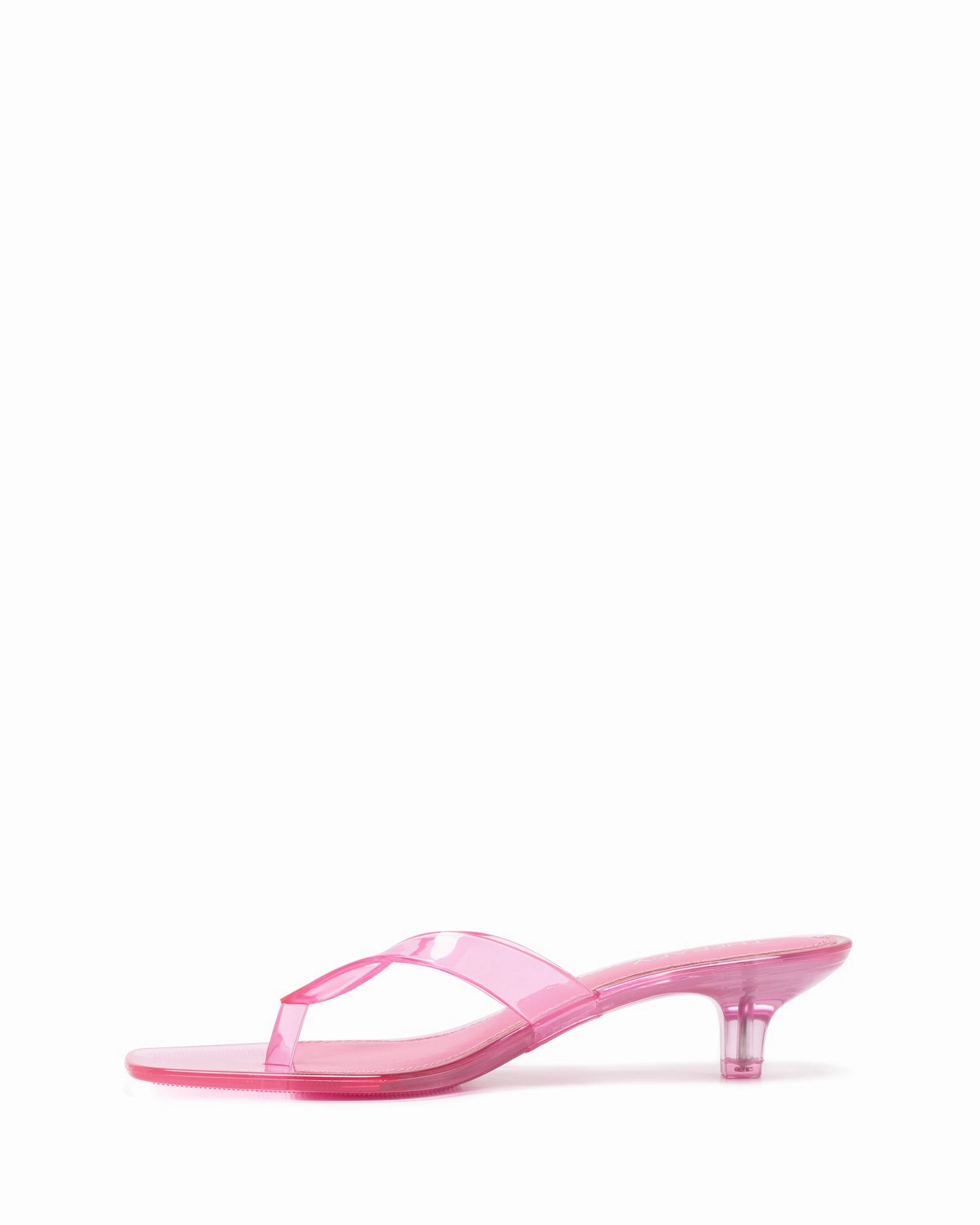 Platform High Heeled Crocs Jellyz Thong Heel Pink