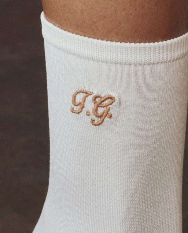 Generation Zerogrand Oxfords The Monogrammed Trouser Sock. -- Cream