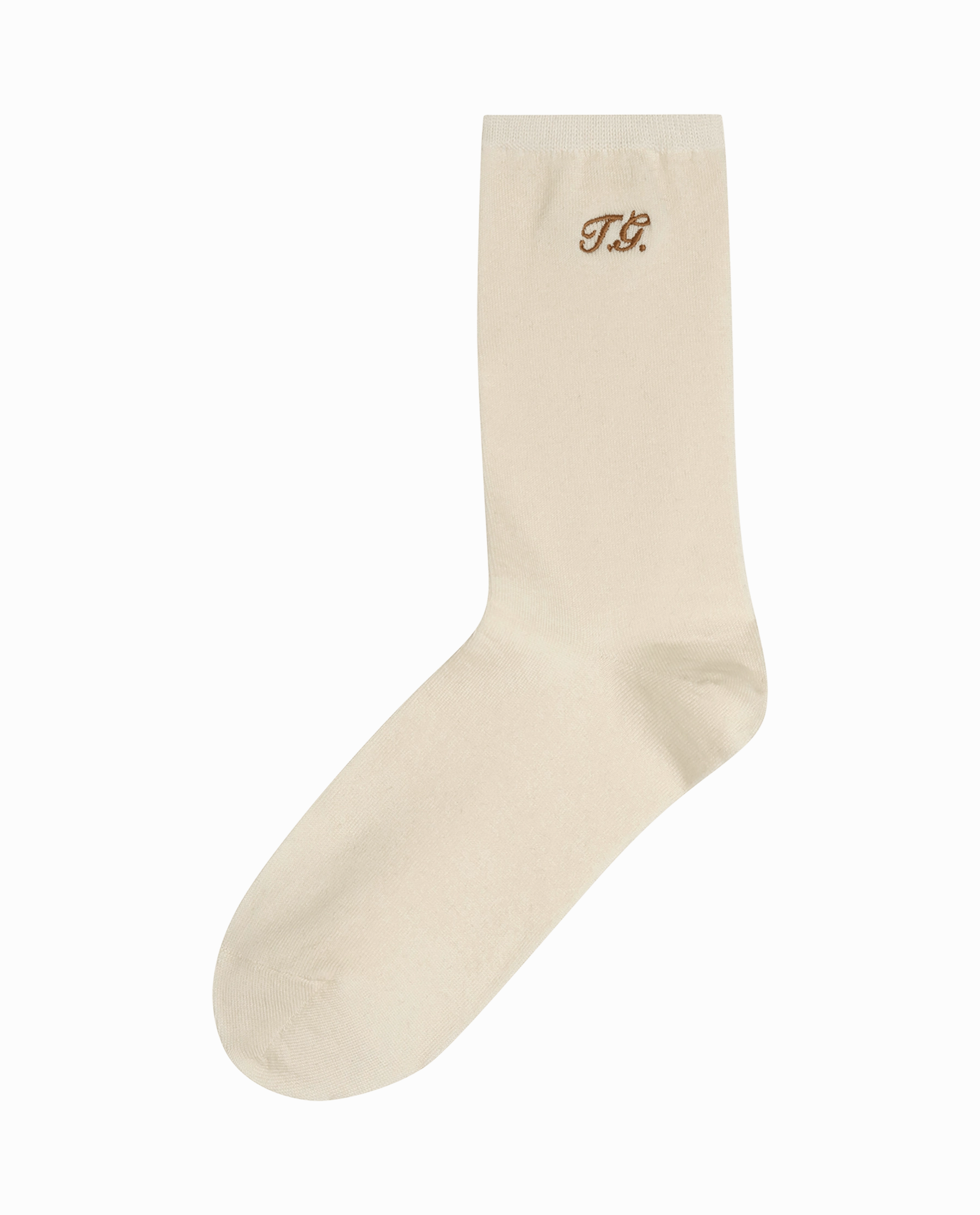 The Monogrammed Trouser Sock. -- Cream Modern Essentials Cap Oxford