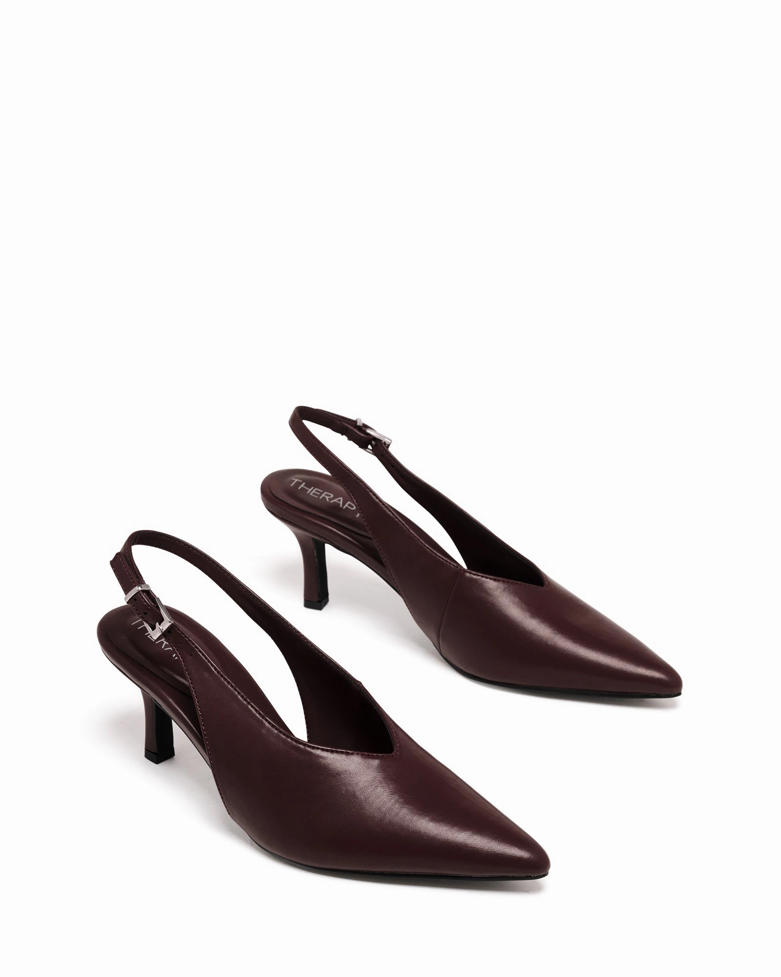 Jacs Slingback Pump Bordeaux Smooth Leather High Heel Boots