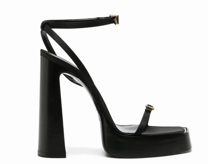 Saint Laurent Platz 105mm platform sandals Lamarca Knee-high Block-heel Stretch Dress Boots