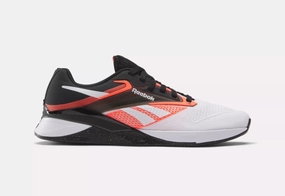 Reebok Mens Nano X4- Black / Ftwr White / Orange Flare (100074684 001) Best Cross Training Shoes Flat Feet