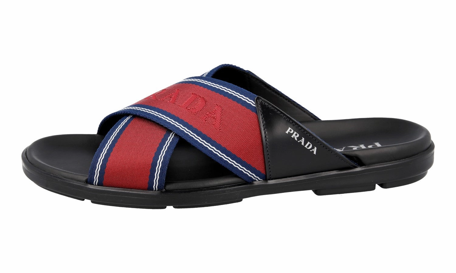 Prada Men's Red Brushed Spazzolato Sandals 2X3032 Sandals Overwater Bungalows