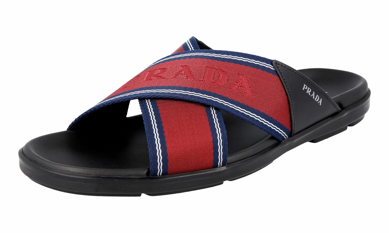 Greek Sandals Prada Men's Red Brushed Spazzolato Sandals 2X3032