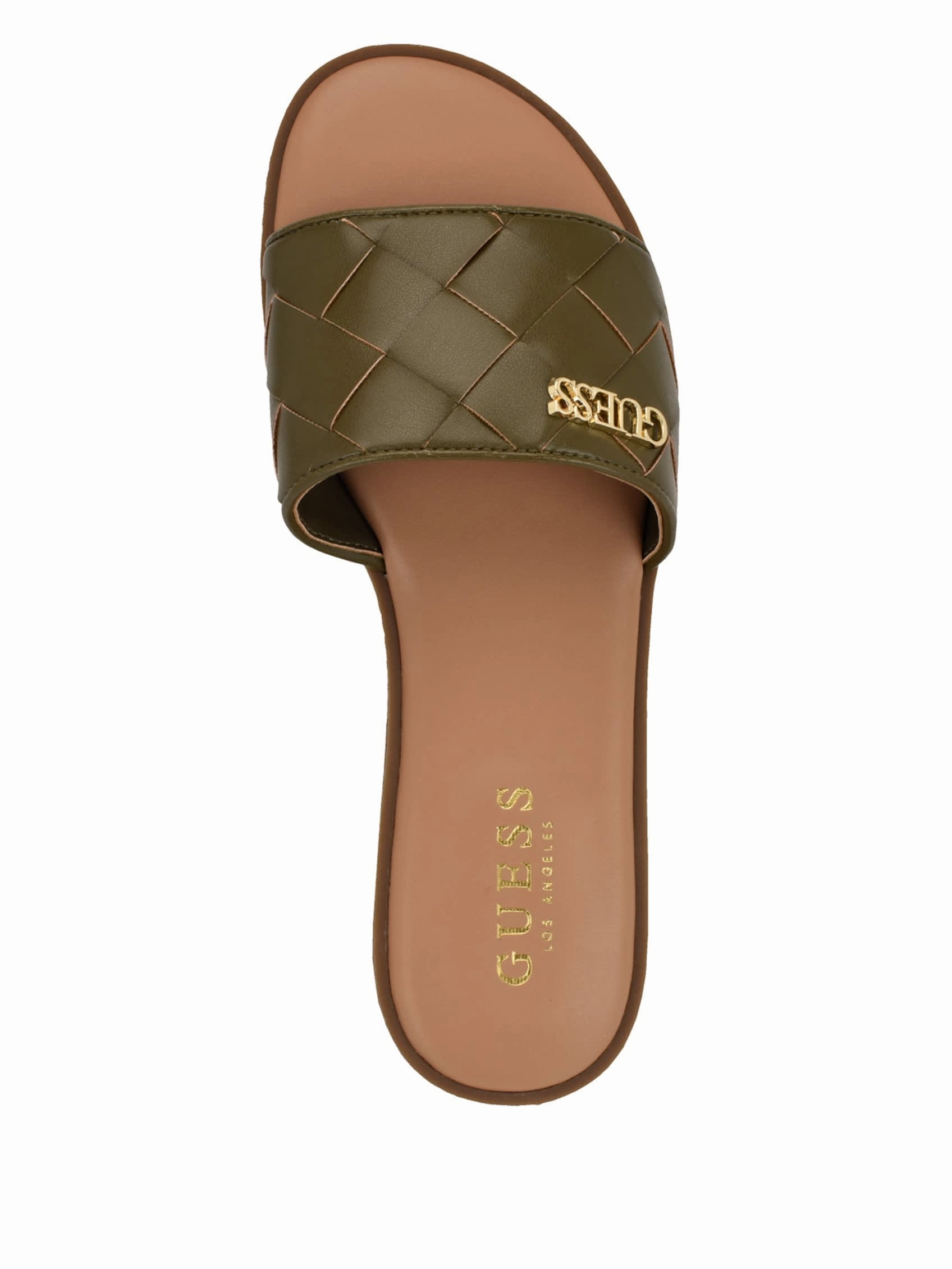 Slippers Womens Meloria Faux-Leather Woven Slides