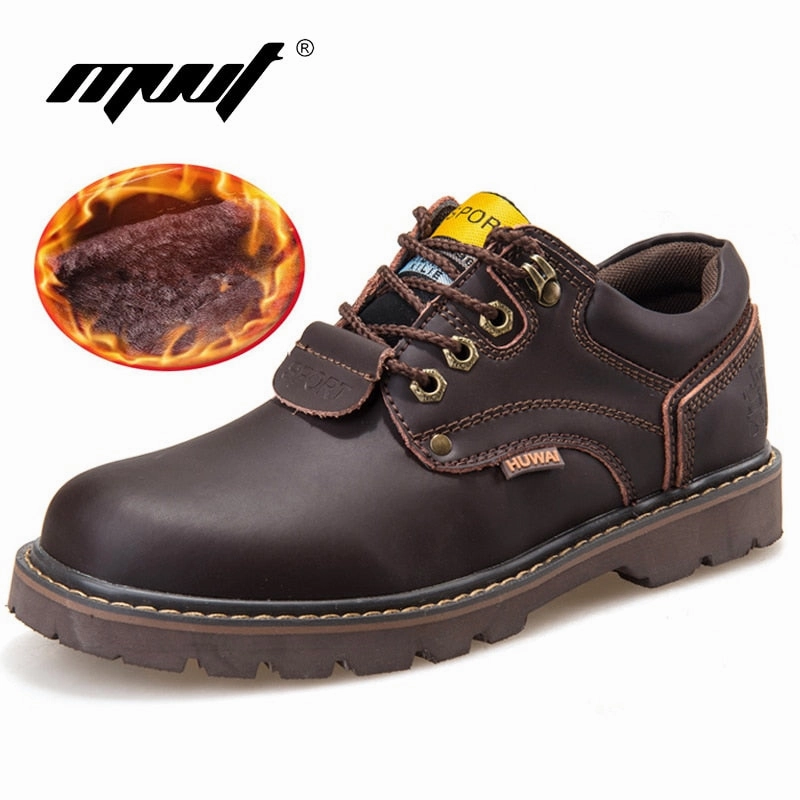 High Heel Boots Knee Genuine Leather Men boots Classic Ankle work Boots Nubuck leather Men Winter Snow Boots Autumn Tooling shoes