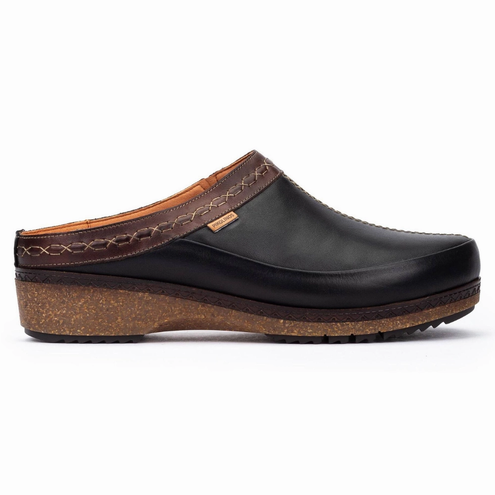 Tessa Clogs Pikolinos Granada 3922C1 Black Leather Clog (Women's)