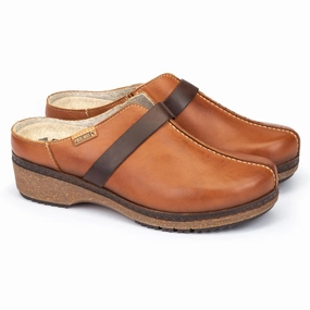 Pikolinos Granada W0W-3590C1 Brandy Leather Clog (Women's) Bathtub Clogs