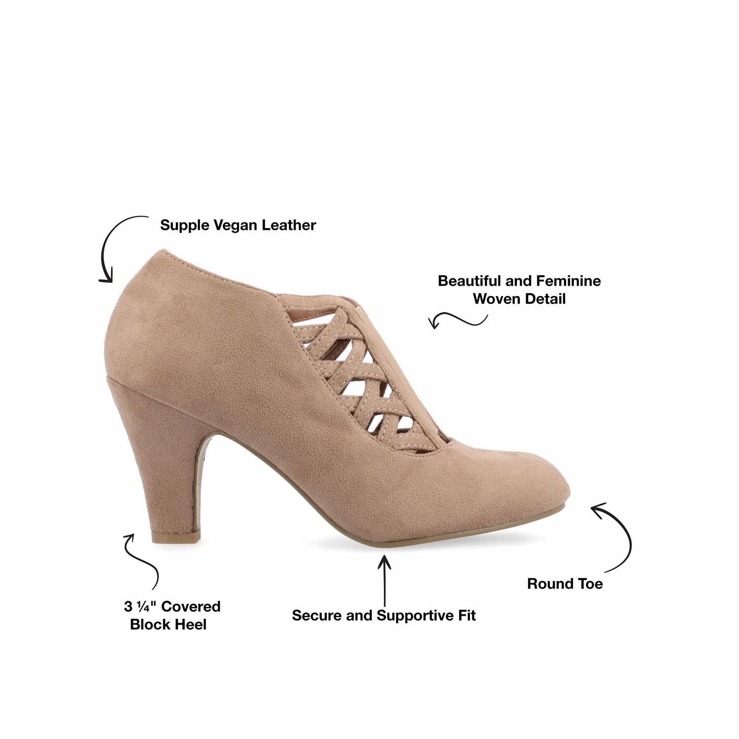 PIPER CONE HEELED BOOTIES IN FAUX SUEDE Vince Camuto Lamson Cap Toe Oxford