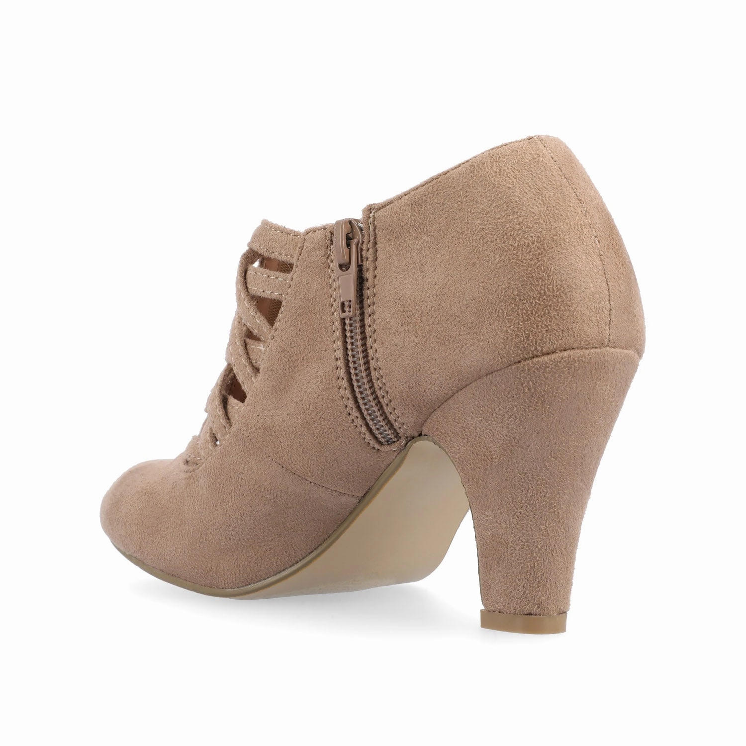 PIPER CONE HEELED BOOTIES IN FAUX SUEDE Dress Oxford Shoes