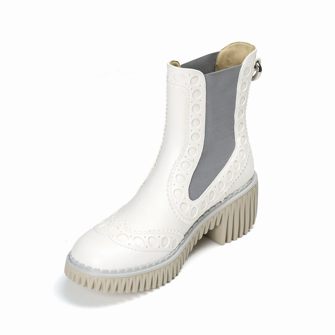 PLITA CILO WHITE Brogue Boots Sale Uk