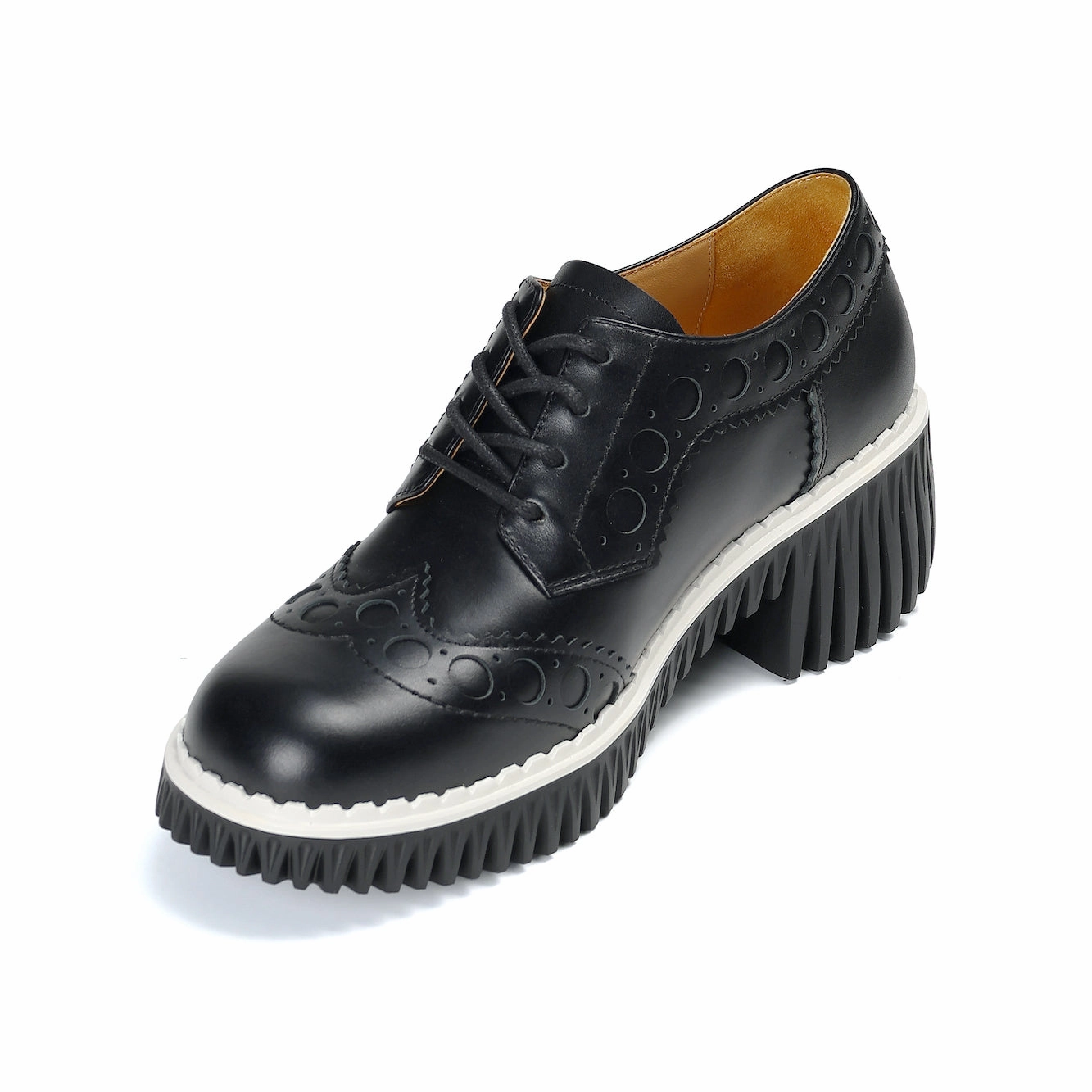 PLITA WIND BLACK Brown Brogue Shoes