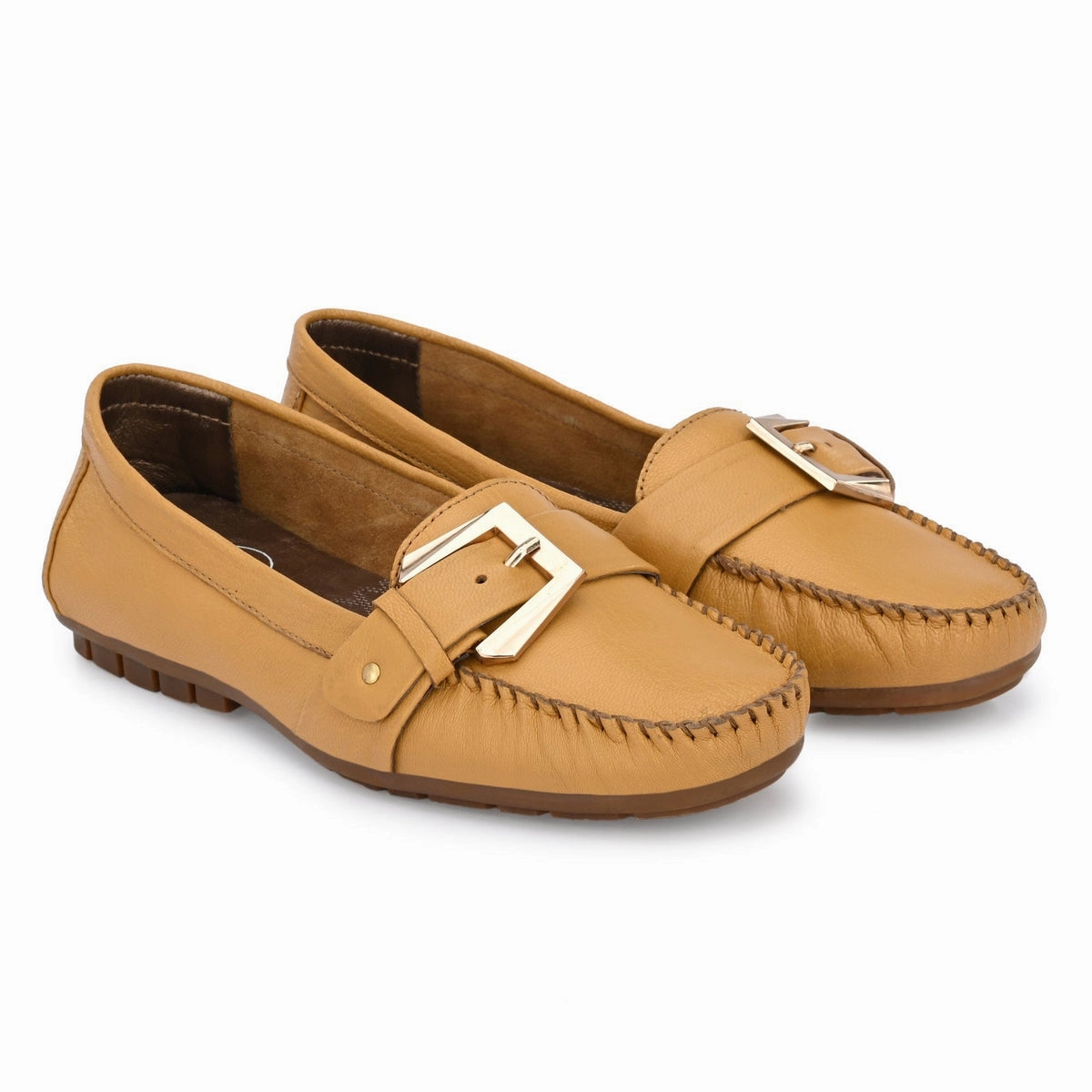 Kiya Buckled Leather Loafers Loafers Brixton
