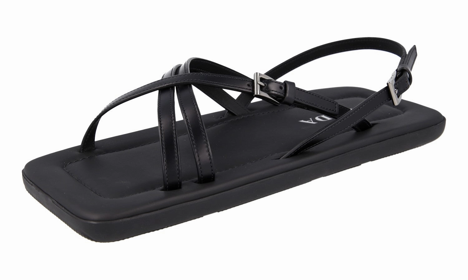 Shoe Inserts For Sandals Prada Men's Black Leather Sandals 2X3075