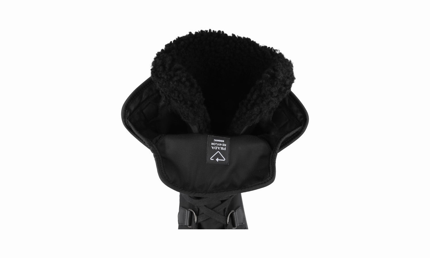 Elephant Boots Prada Men's Black Monolith Shearling Boots 2UE015