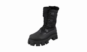 Winter Hunting Boots Prada Men's Black Monolith Shearling Boots 2UE015