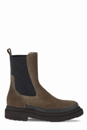 Precious Contour Chelsea Boots Fur Trim Chelsea Boots